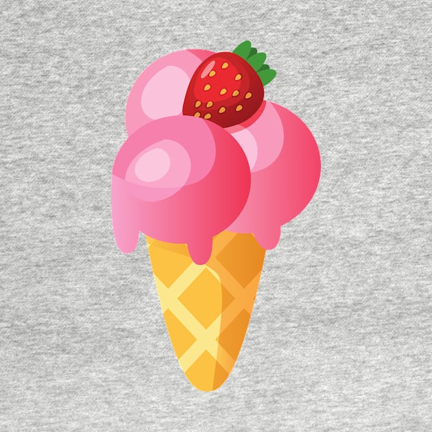 Ice Cream Cone with Strawberry by Hi-Lung